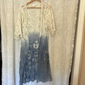 Lace maxi length kimono size small